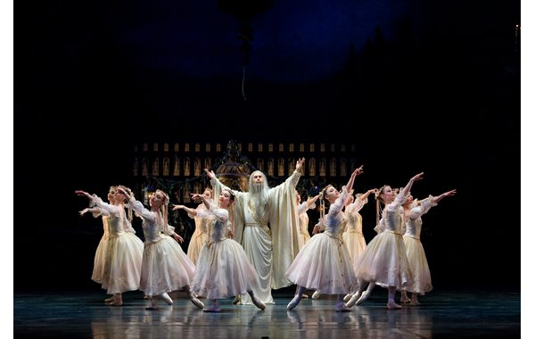 Coppélia: Kit Holder as Father Time with Artists of Birmingham Royal Ballet