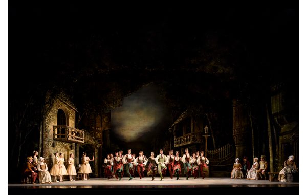 Coppélia: Maureya Lebowitz as the Gypsy and Mathias Dingman as Franz with Artists of Birmingham Royal Ballet