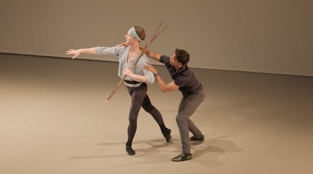 Carlos Acosta coaches Max Maslen in the role of Colas at Elmhurst Ballet School